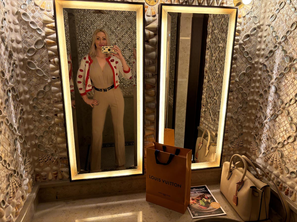 Joelle Monroe self-portrait in front of a mirror.